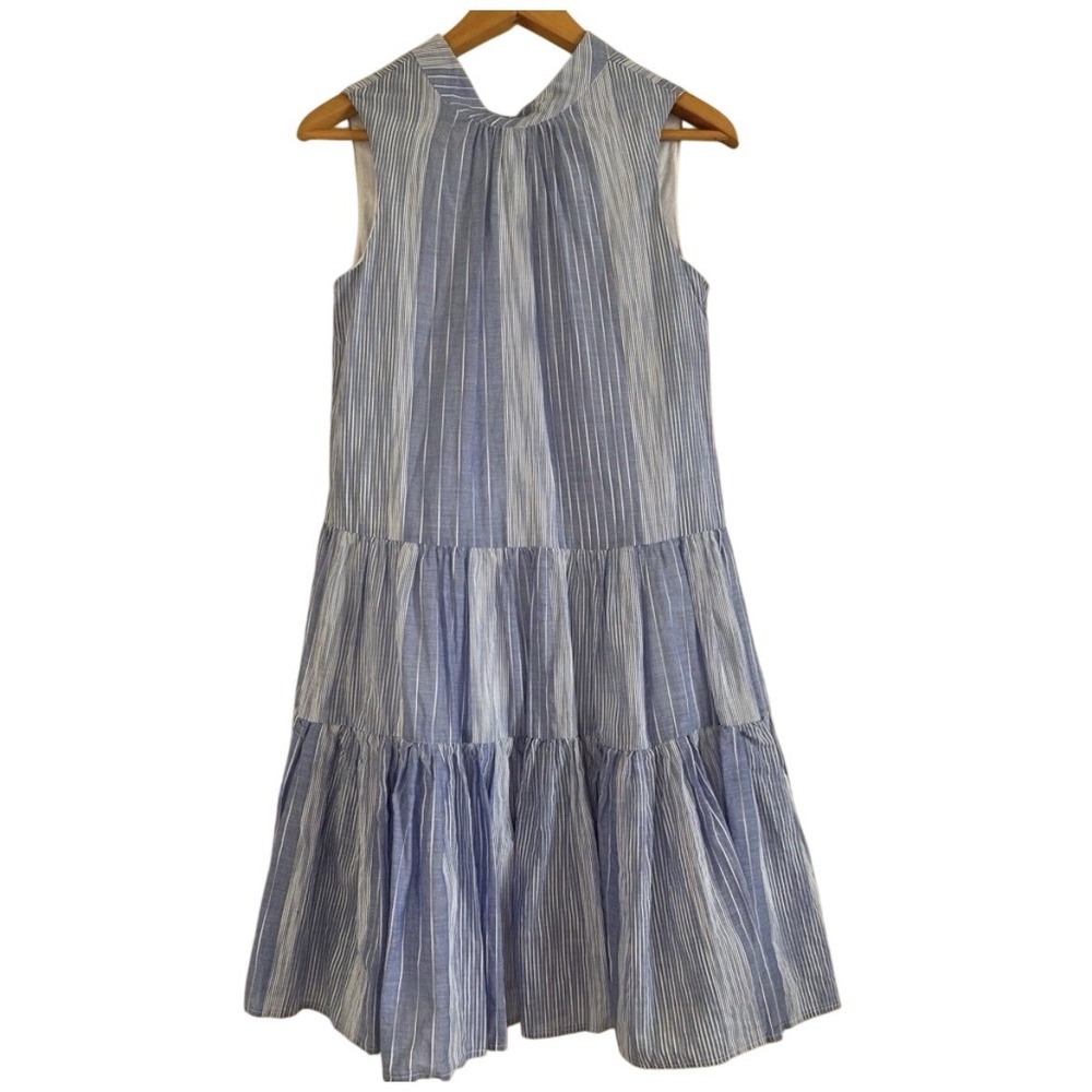 Calvin Klein Trapeze Dress 2 Poplin Cotton Nautical Coastal‎ Preppy Brunch